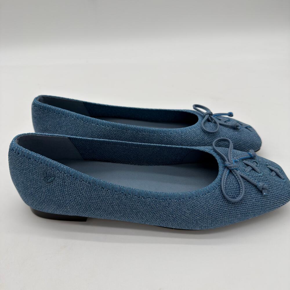 Vivaia Elvira Old Money Washable Breathable Square Flat Slate Blue Loafers 7.5 - Picture 2 of 9